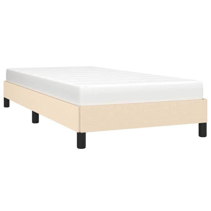 vidaXL - Bedframe - zonder - matras - 90x200 - cm - stof - crèmekleurig