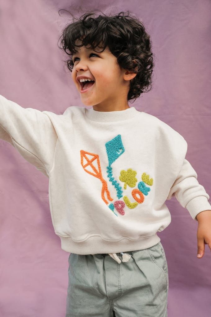 Louise Misha Sweatshirt Heather Cream Größe: 12M | Strickjacken Outlet | kids | Weiß