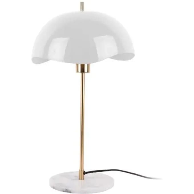 Leitmotiv Tafellamp Waved Dome - Wit - 30x30x56cm - Scandinavisch