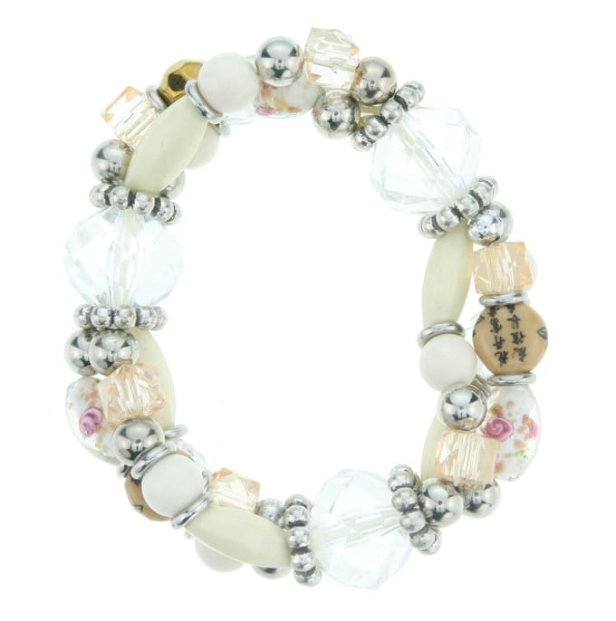 Behave - elastische armband - rozenkralen - romantisch vintage detail