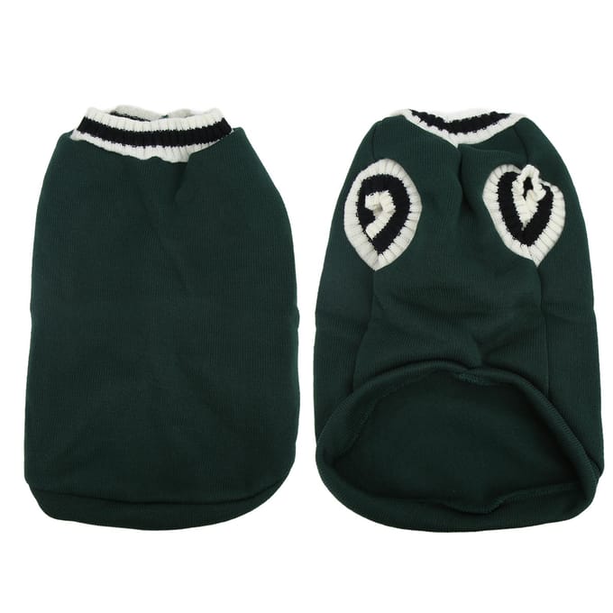 Pull pour chien style campus tricoté col en V pull gilet pull pour animaux de compagnie pour l'automne et l'hiver vert XL XL vert