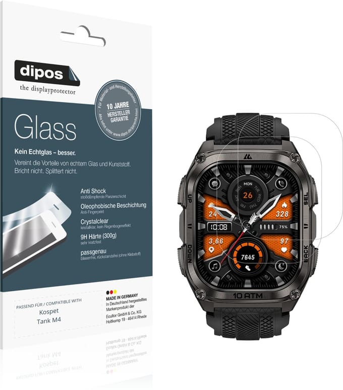 dipos – 2x Pantserfolie geschikt voor Kospet Tank M4 | 9H Screenprotector