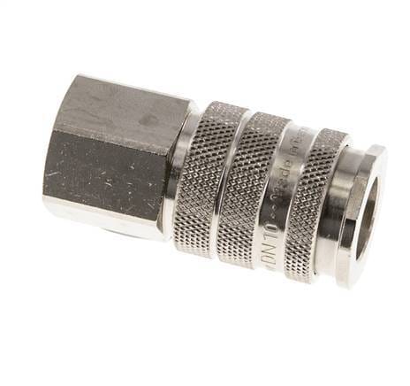 Vernikkeld Messing DN 10 Luchtkoppeling Snelkoppeling G 1/2 inch Binnendraad Double Shut-Off - CLS10-F-BN-SV-012