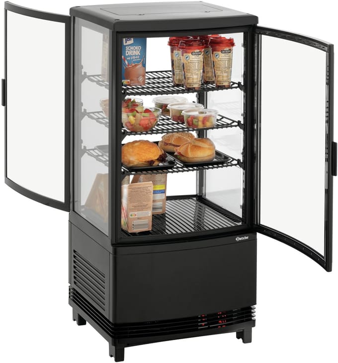 Bartscher Mini-koelvitrine - 4 Niveaus - 75L - Led - 425x425x915mm