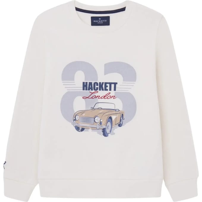 Hackett 83 Car Sweatshirt Wit 7 Years Jongen
