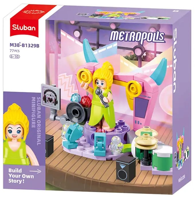 Sluban Metropolis Podium bouwspeelgoed kinderen vanaf 6 jaar - Constructiespeelgoed modelbouw - bouwdoos met 77 bouwstenen - M38-B1329B