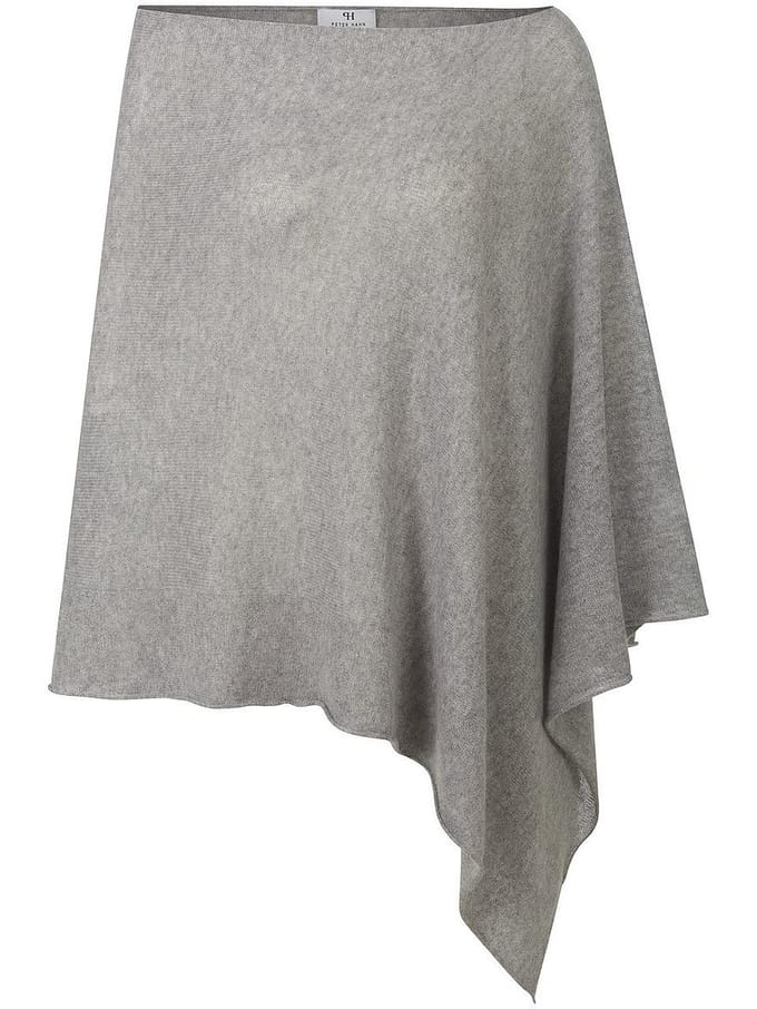 Poncho 100%  kasjmier Van Peter Hahn grijs