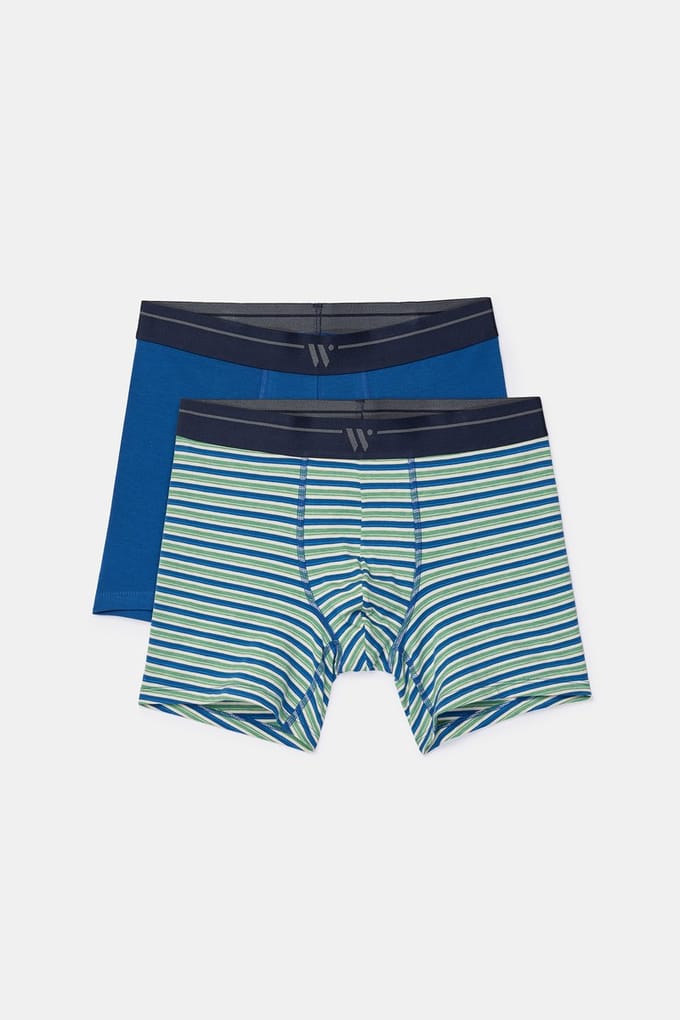Woody Heren boxer donkerblauw + streep - maat M
