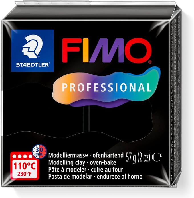 FIMO professional - ovenhardende boetseerklei - blok 57 gr - zwart