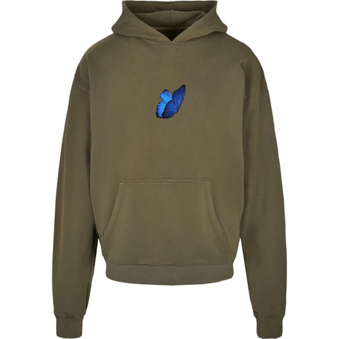 Mister Tee - Le Papillon Heavy Oversize Hoodie/trui - S - Olijfgroen