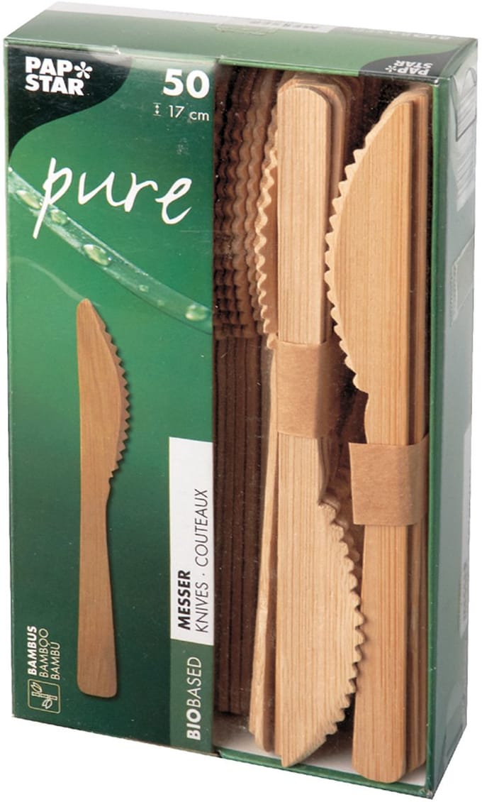 PAPSTAR bamboe-mes 'pure', lengte: 170 mm, 50 stuks