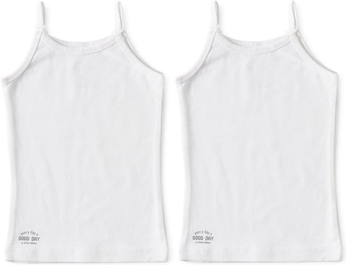 Little Label Hemd Meisjes Wit - 2 Stuks - Maat 98-104 - Zachte BIO Katoen