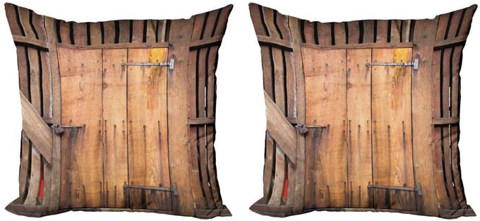 ABAKUHAUS Rustiek Kussenhoes 2x 40x40 – Dubbelzijdig bedrukt – Chocolade