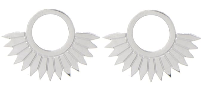 Oorbellen Zon - RVS - 2x1,5 cm - Zilverkleurig
