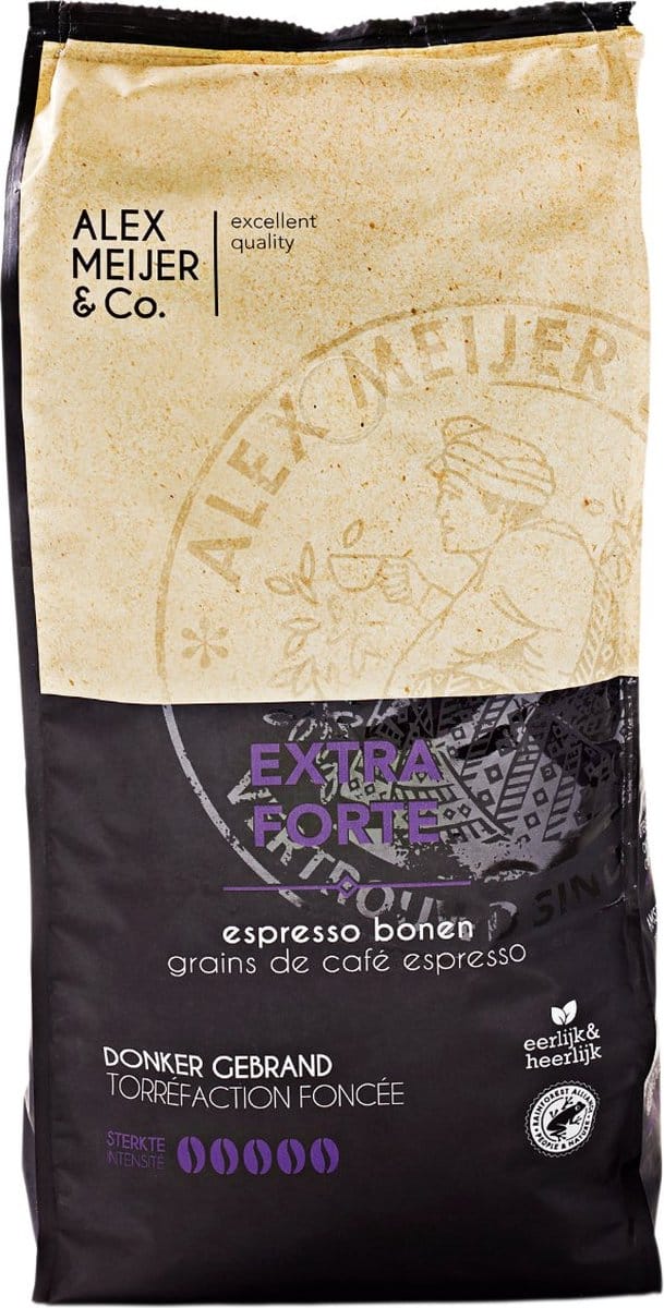 Alex Meijer Espressobonen extra forte UTZ - Zak 1 kilo