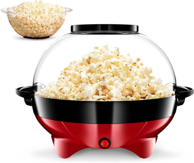 SNJY® Popcorn Machine - Popcornmaker - Popcornmachine - Popcornpan - 5L - 220V - Rood