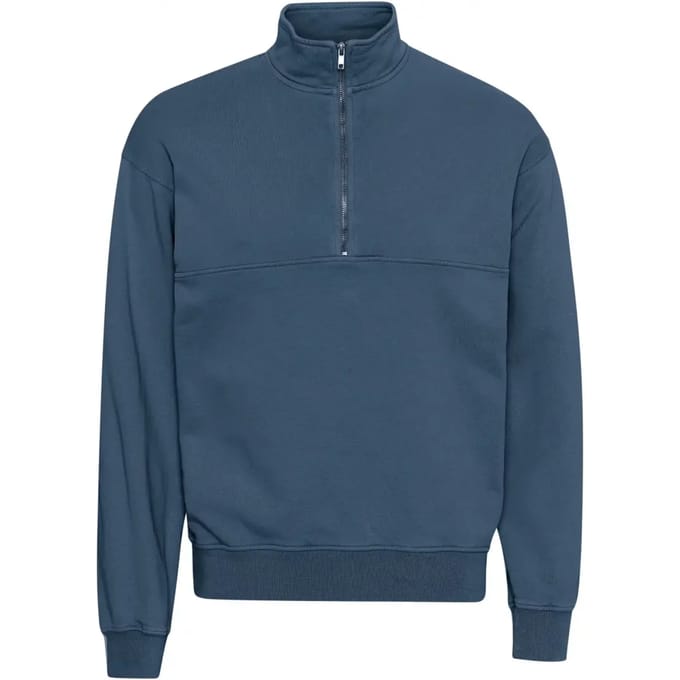 Sweatshirt 1/4 rits Colorful Standard Organic petrol blue
