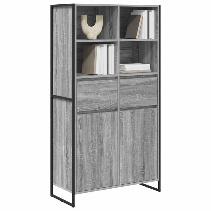 vidaXL - Dressoir - Grijs - Sonoma - 81 - x - 36 - x - 150.5 - cm - Bewerkt - hout