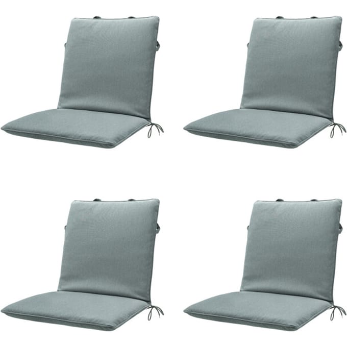 Madison - Stapelstoelkussen Silver canvas eco+ - Ca. 97x49 cm - Set van 4