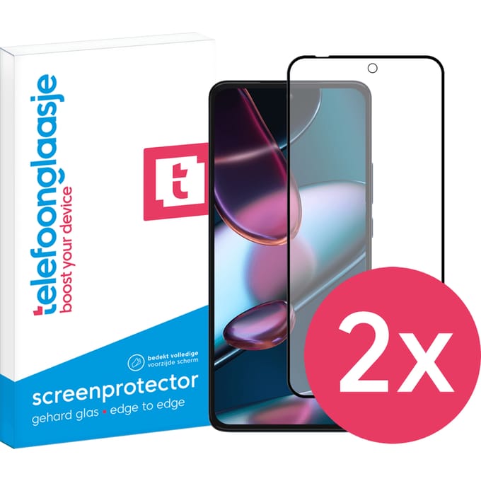 DuoPack: Motorola Edge 30 Pro screenprotector gehard glas Edge to Edge