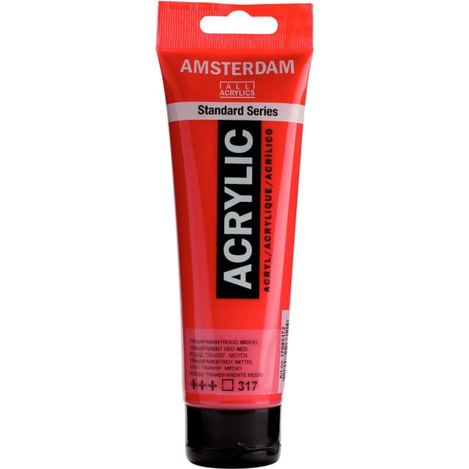 Amsterdam Standard Series Acrylverf Tube 120 ml Transparantrood Middel 317