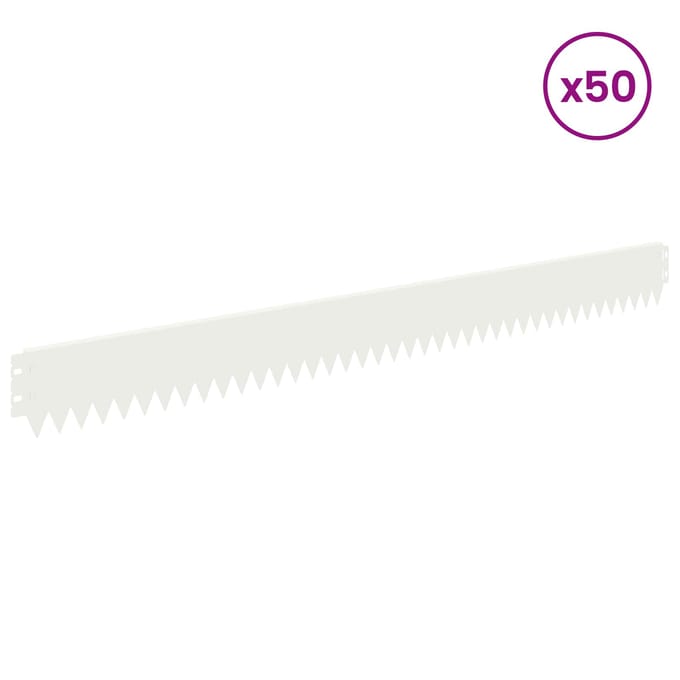 vidaXL - Gazonrand - 50 - st - 103 - x - 10 - cm - Staal - Wit