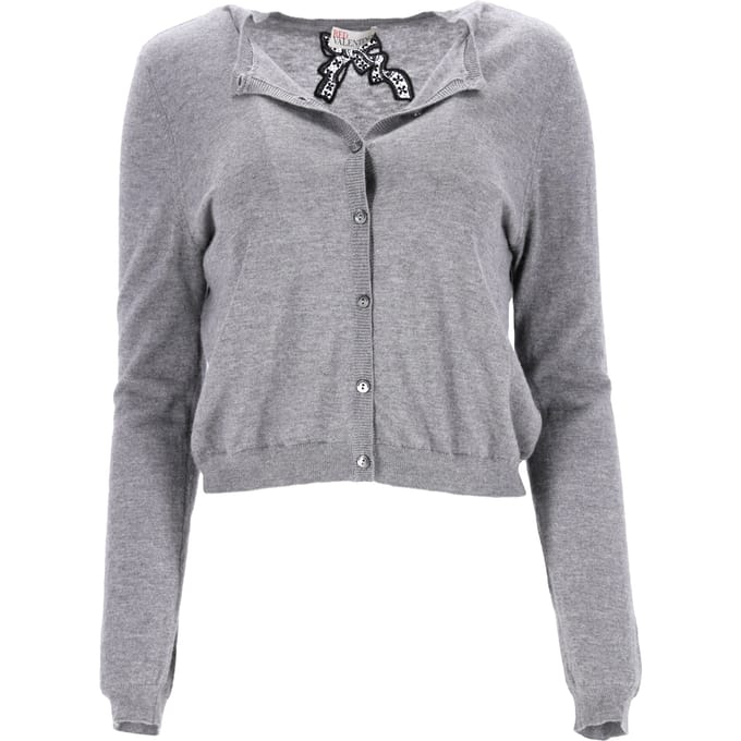 RED Valentino vest met strik in grijze wol