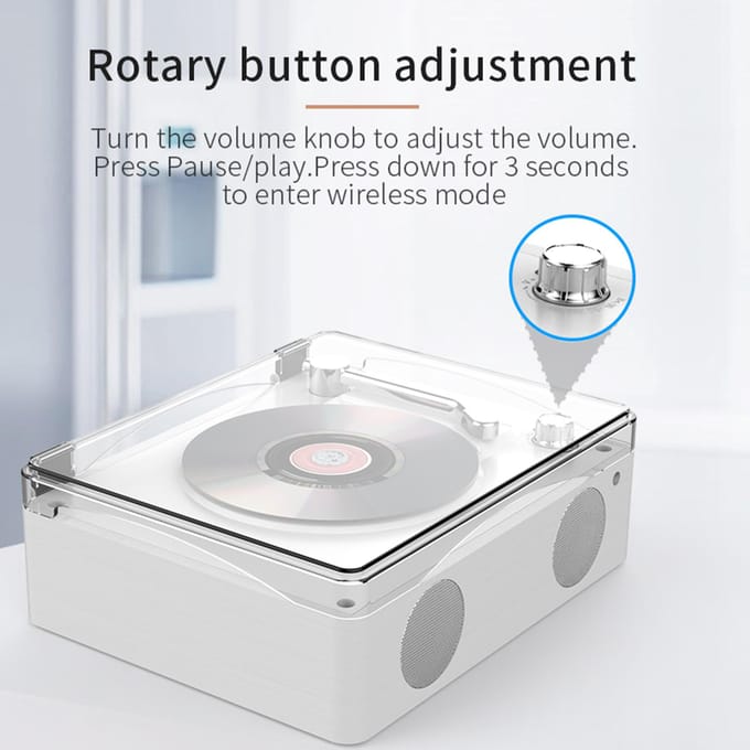 Retro CD-speler Multifunctionele muziekspeler Oplaadbare thuisluidsprekers met afstandsbediening Volume wit
