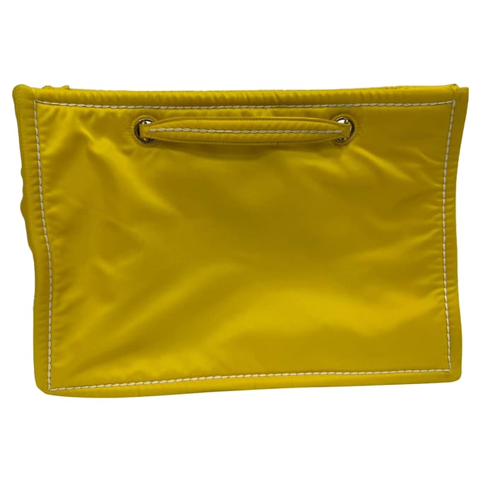 Prada Giallo Tessuto Chain Tote Bag in geel nylon