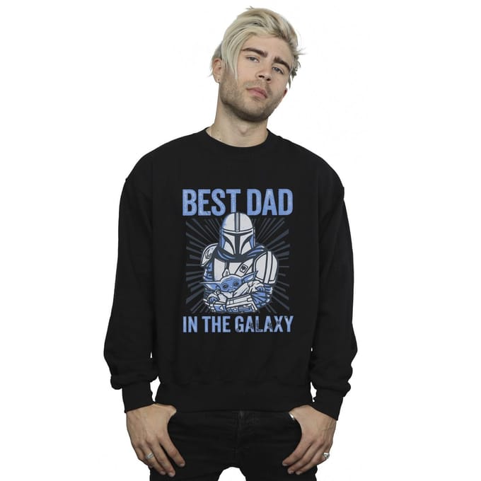 Star Wars Mandalorian Best Dad Galaxy Sweatshirt Heren (Zwart)