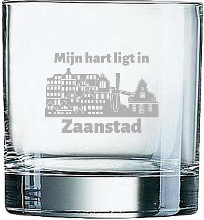 Gegraveerde Whiskeyglas 38cl Zaanstad