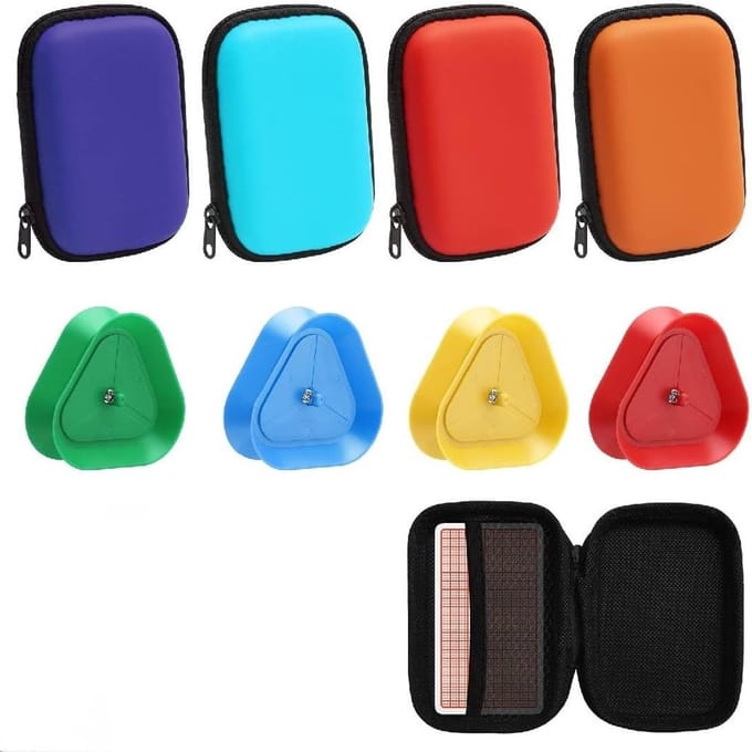 Solidchoice - Set van 4 Speelkaarthouders en 4 Kaartdozen