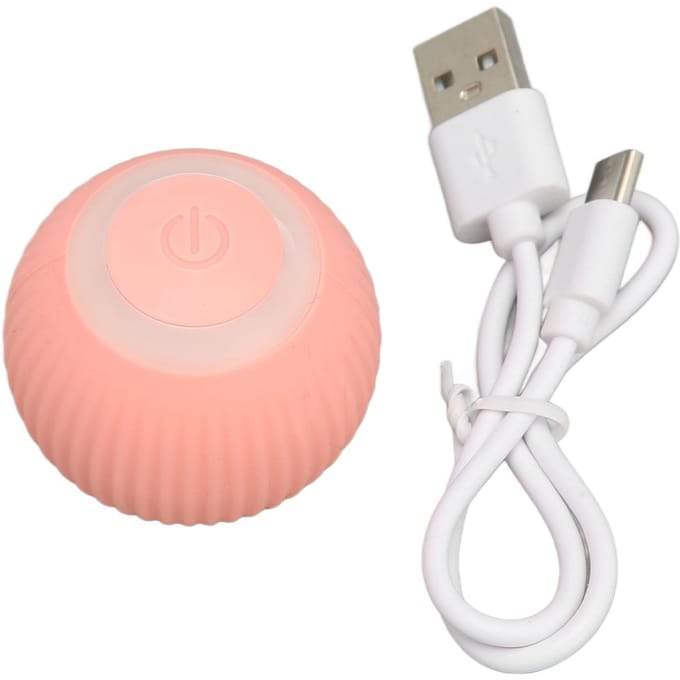 Balle interactive pour chat, rechargeable par USB, sûre, 2 modes, résistante aux morsures, évite les obstacles, intelligente rose
