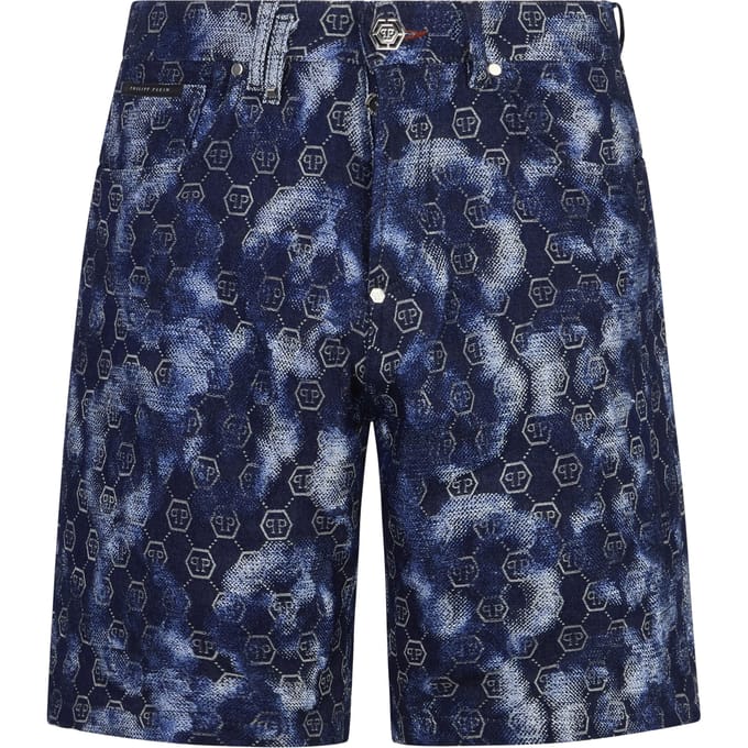 Denim Shorts Jacquard Monogram