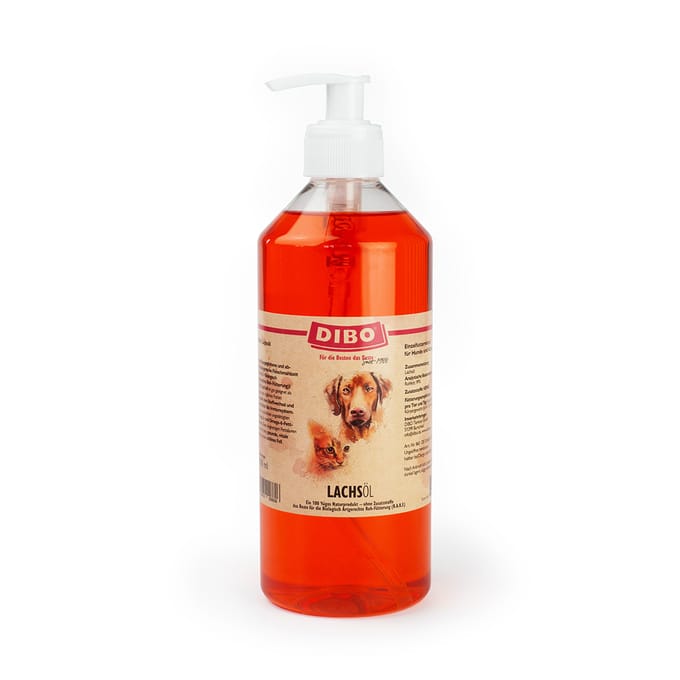 2x500ml Dibo Zalmolie voor Hond en Kat