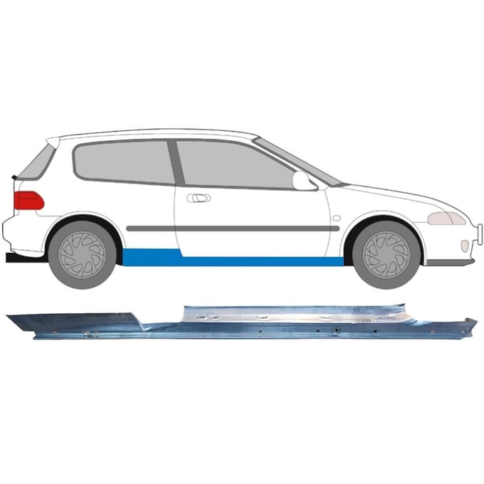 Reparatie dorpel voor Honda Civic 1991-1995 / Rechts