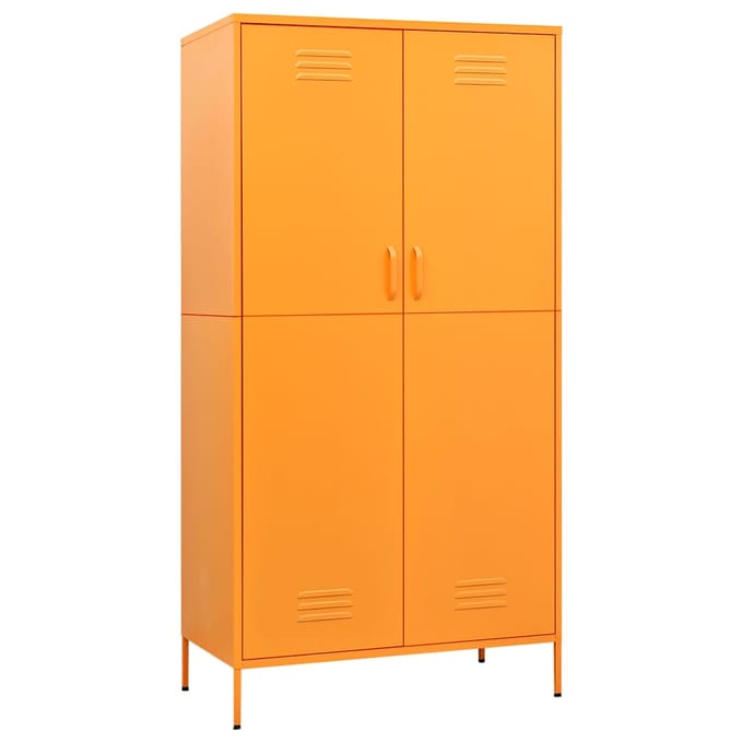 vidaXL - Kledingkast - 90x50x180 - cm - staal - mosterdgeel