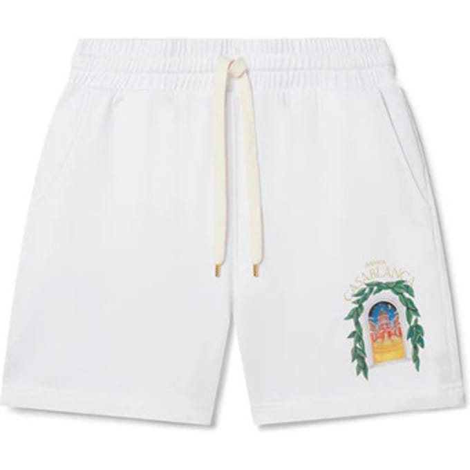 Korte Broek Casablanca AVENIDA PRINTED SWEATSHORT WHITE