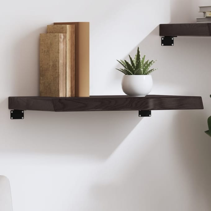 vidaXL - Tafelblad - 60x40x(2-6)cm - behandeld - massief - eikenhout - donkerbruin