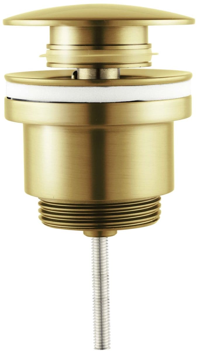 SaniGate Afvoerplug Click Waste – Geborsteld Goud – Universele Wastafel Afvoer – Pop-up Plug