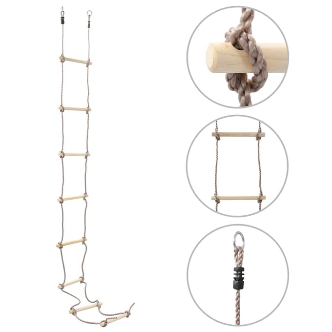 vidaXL - Touwladder - 290 - cm - hout