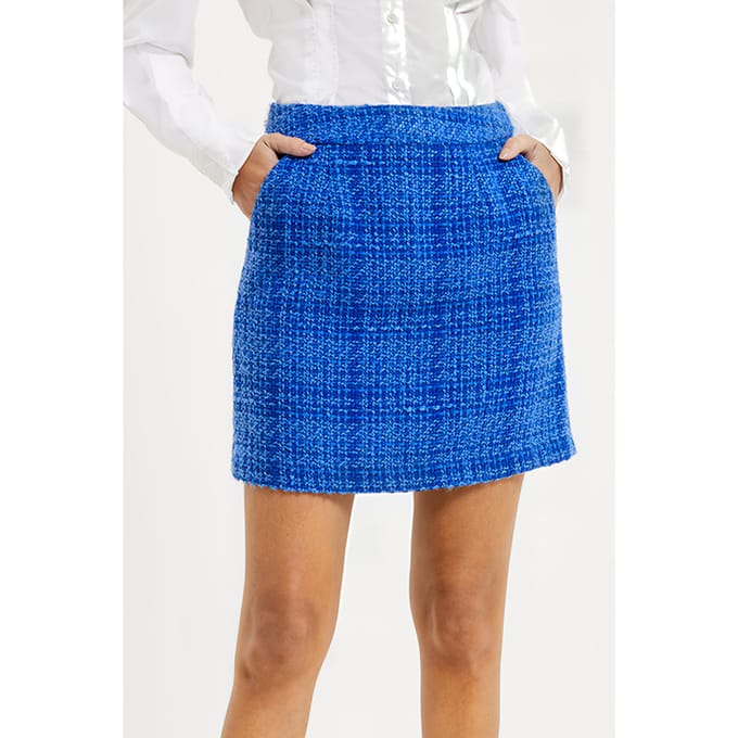 French Connection Azzurra Tweed Mini Skirt Blue Größe: 16 | Miniröcke Outlet | Damen | Blau