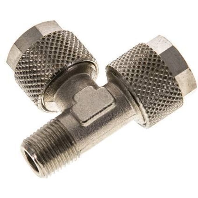 10x8 & R1/8'' Vernikkeld Messing T-Opsteekkoppeling Buitendraad [2 Stuks]