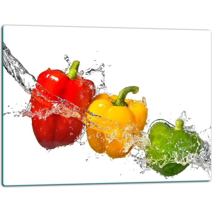 TMK ArtDeko - Glas Snijplank - 52x40cm - Paprika - Wit