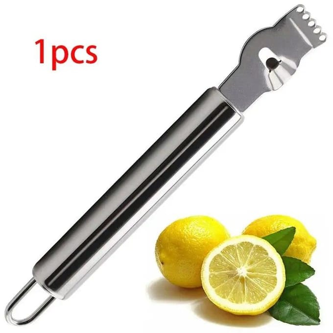Éplucheur de citron râpe à Zester de citron en acier inoxydable, râpe à citron vert Orange, couteau à éplucher, outils de Bar de cuisine, accessoires argenté