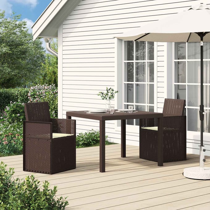 vidaXL - Tuinstoelen - 2 - st - Bruin - en - crèmekleurig - PP