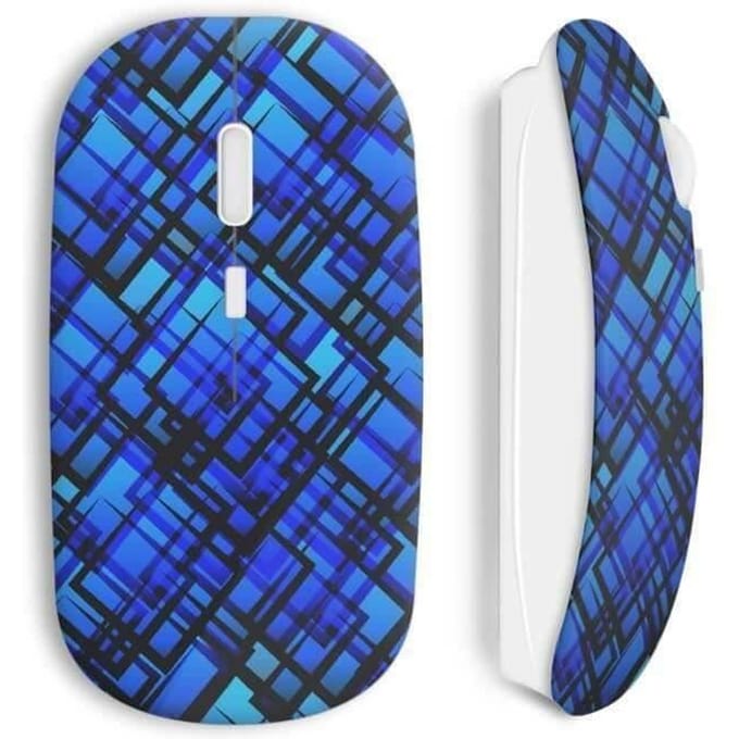 Souris Sans Fil - MANIACASE - Blue dark style - Couleur Bleu - Clé USB Wi-Fi incluse - Compatible Mac et PC