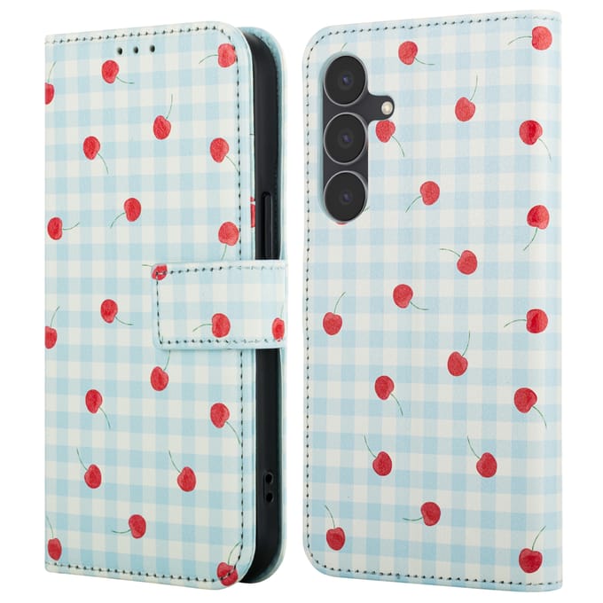 imoshion Hoesje - Geschikt voor Samsung Galaxy S25 FE - Design Bookcase smartphone - Cherry Check