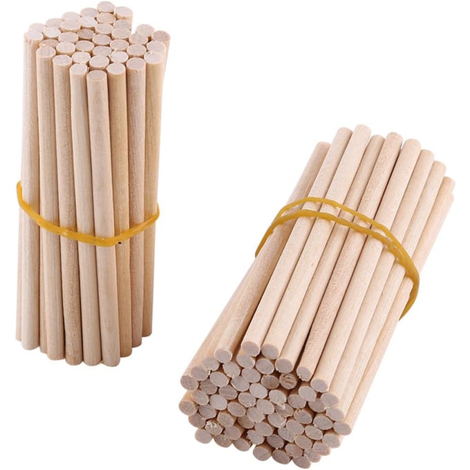 100 stuks 80mm Ronde Houten Stokjes Voor DIY Houtknutselen Huis Tuin Decoratie beige