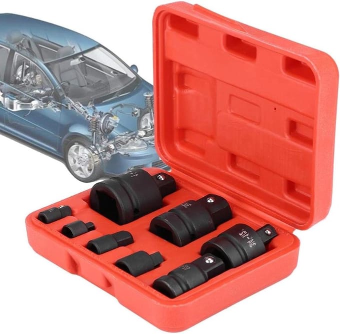 Socket Converter Set - Adapter Set - Gereedschap Wisselen - Universele Compatibiliteit - 1/4 tot 1 inch - Zwart